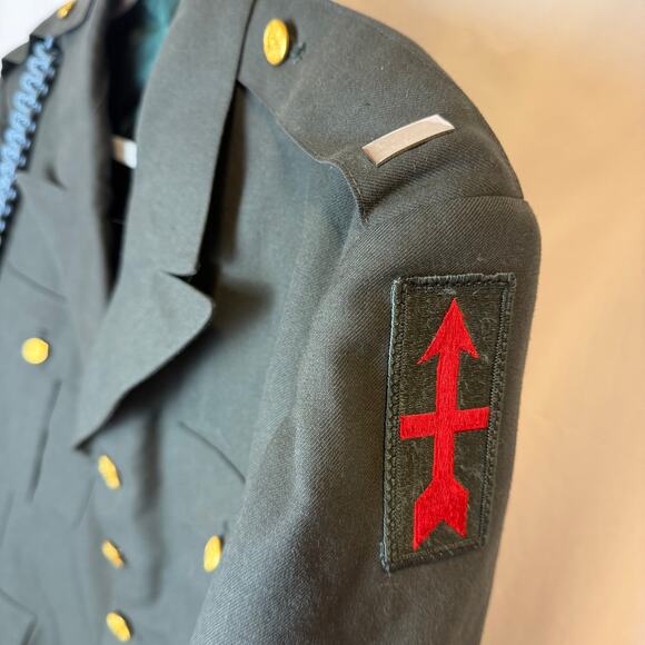 VTG US Army Service Dress Coat 32nd Infantry Division Red Arrow Cold War Era 46S - Picture 2 of 8